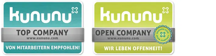 Kununu Auszeichnungen Top Company und Open Company