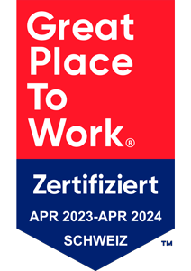 Das Bild zeigt die Zertifizierung von Great Place To Work April 2023 bis April 2024.